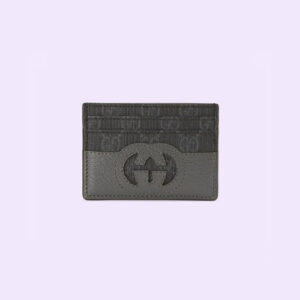 구찌 컷아웃 인터로킹 G 카드지갑 블랙/그레이 701425
